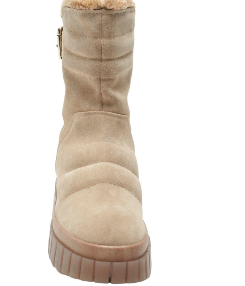 FREE PEOPLE Fable Faux-Fur-Lined Sand-Suede Boots Size 7 - Picture 8 of 16